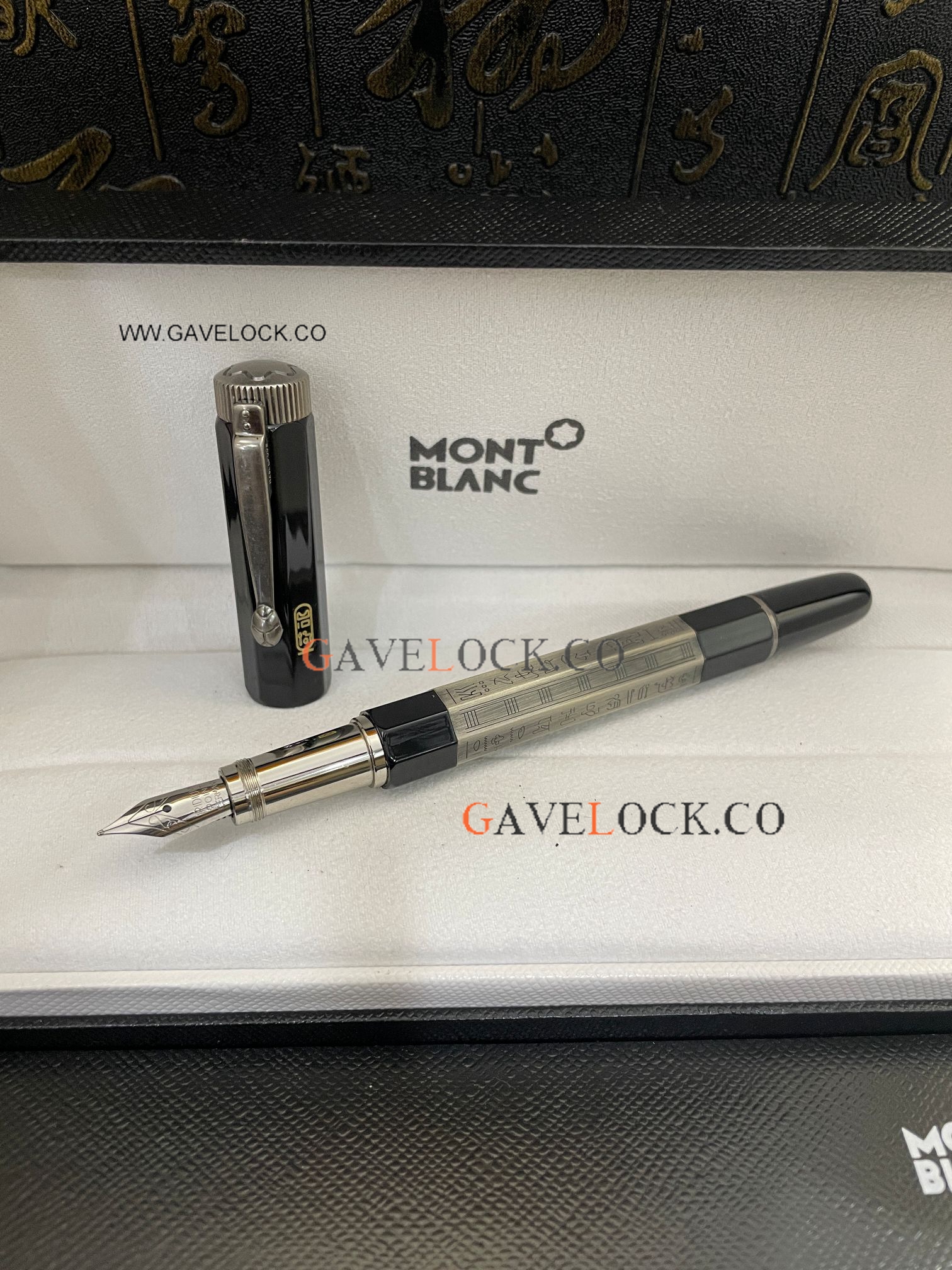 AAA Grade Montblanc Egyptomania Fountain Pen Black & Gray